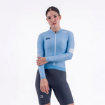 SOLID BLUE AURA WOMEN’S LONG SLEEVE CYCLING JERSEY