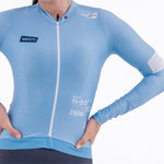 SOLID BLUE AURA WOMEN’S LONG SLEEVE CYCLING JERSEY