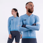 SOLID BLUE AURA MEN’S LONG SLEEVE CYCLING JERSEY