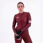 PLUMWIME BURGUNDY WOMEN’S LONG SLEEVE CYCLING JERSEY