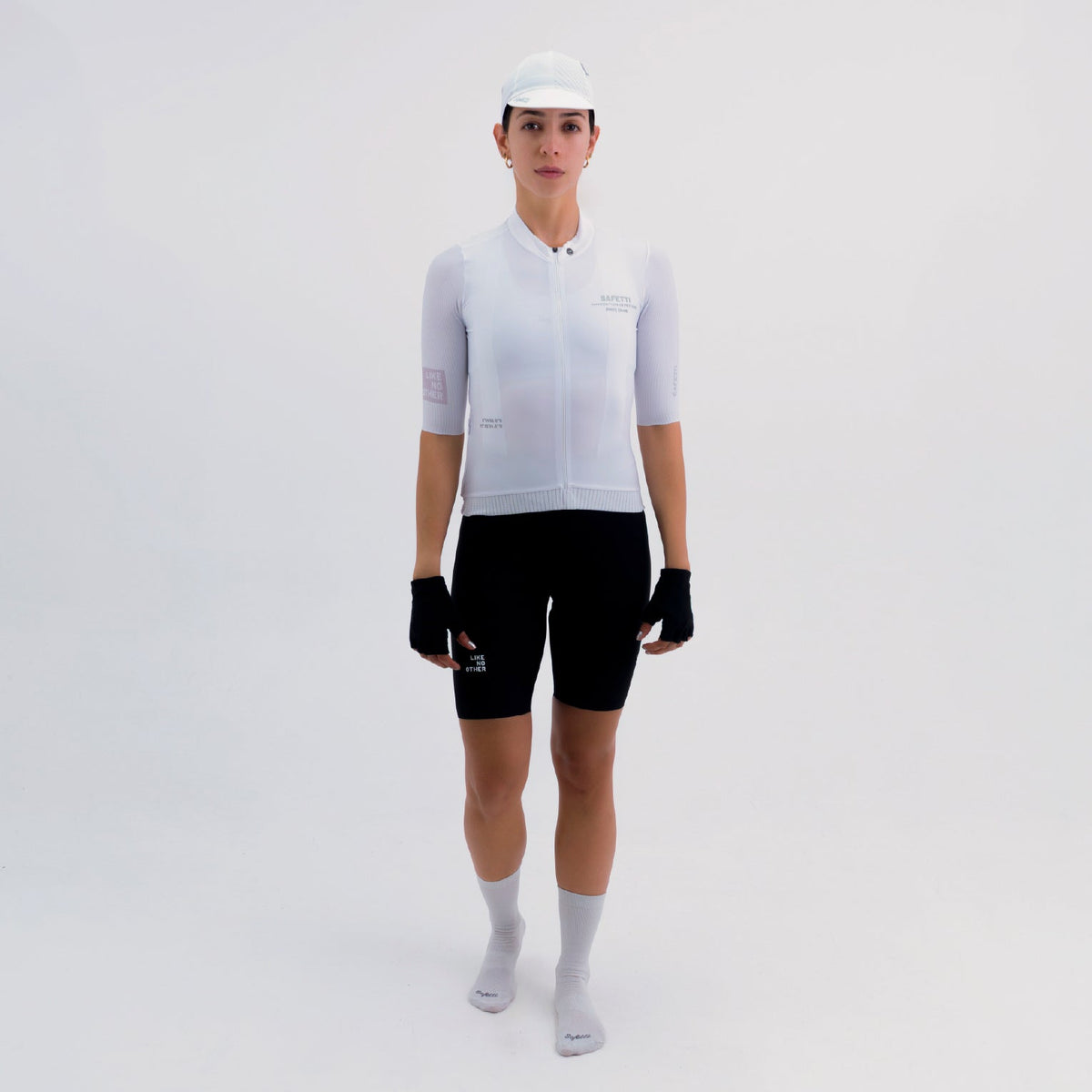 LATITUDE WHITE WOMEN'S SHORT SLEEVE CYCLING JERSEY