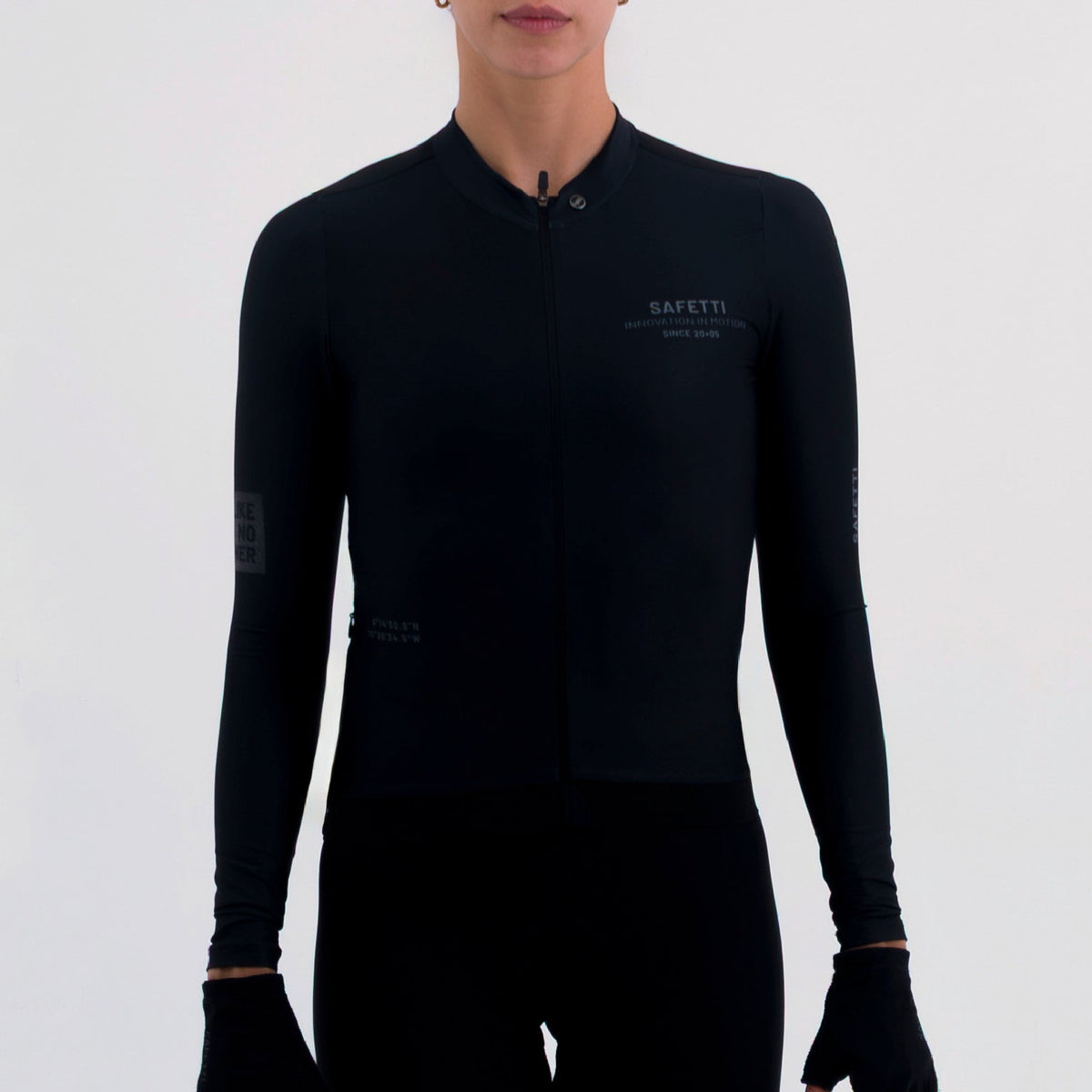 LATITUDE BLACK WOMEN'S LONG SLEEVE CYCLING JERSEY
