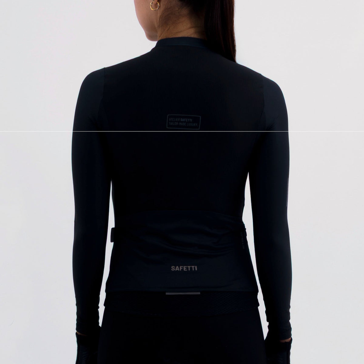 LATITUDE BLACK WOMEN'S LONG SLEEVE CYCLING JERSEY