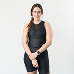 BLACK WOMEN'S CYCLING UNDERJERSEY WITH ARMHOLE SLEEVES