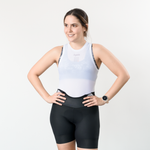WOMEN'S WHITE CYCLING UNDERJERSEY WITH ARMHOLE SLEEVES