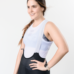 WOMEN'S WHITE CYCLING UNDERJERSEY WITH ARMHOLE SLEEVES