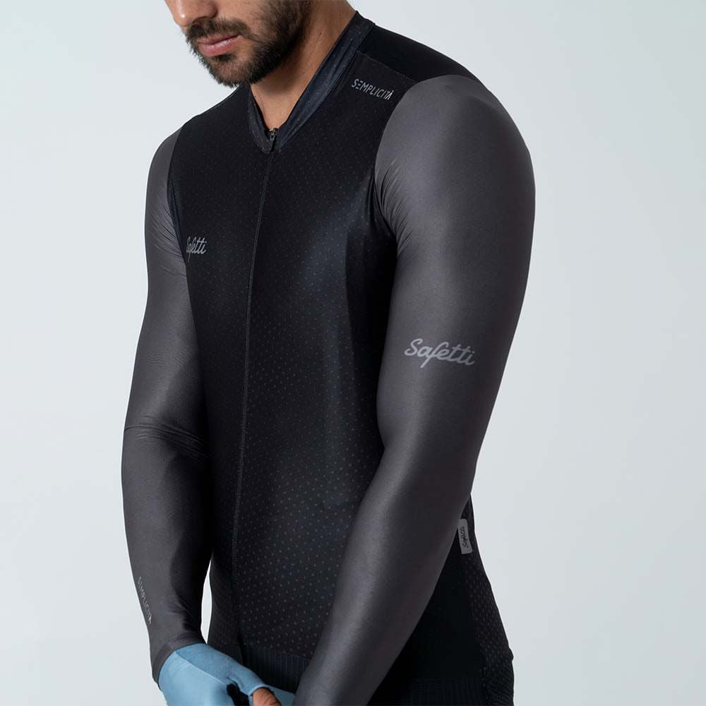 MEN'S BLACK LONG SLEEVE CYCLING JERSEY