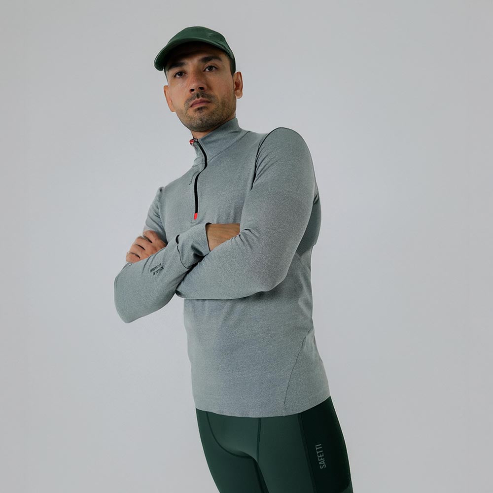 MEN'S ACTIVE GRAY SLEEVE RUNNING T-SHIRT