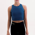POCKET BLUE WOMEN'S RUNNING & PADEL CROP TOP
