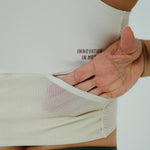 RUNNING/PADEL POCKET IVORY TOP FOR WOMEN