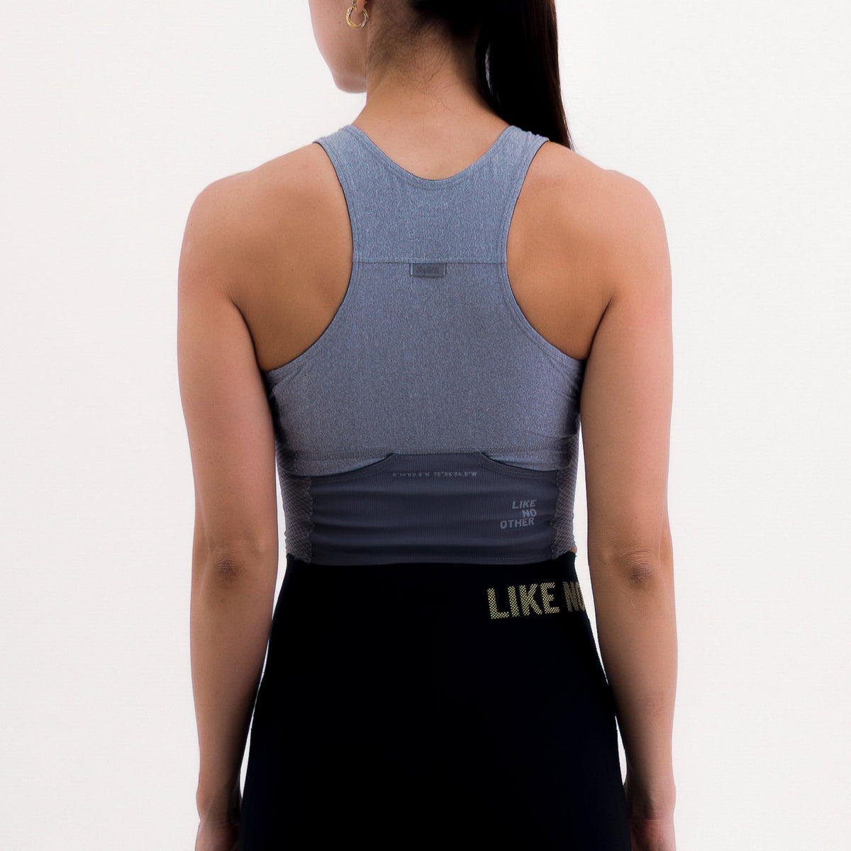 POCKET GRAY WOMEN'S RUNNING & PADEL CROP TOP