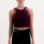 POCKET WINE WOMEN'S RUNNING & PADEL CROP TOP