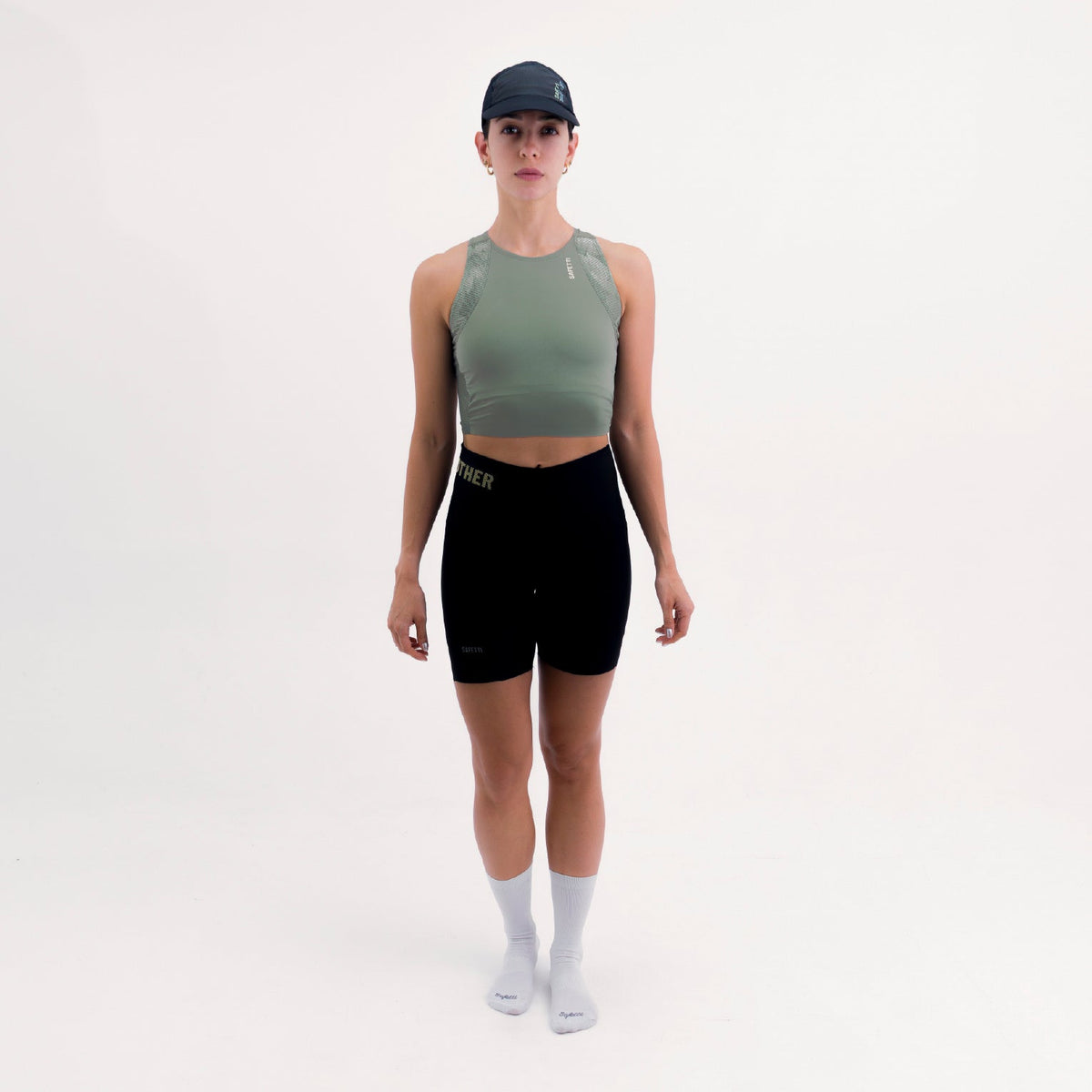 POCKET GREEN WOMEN'S RUNNING CROP TOP