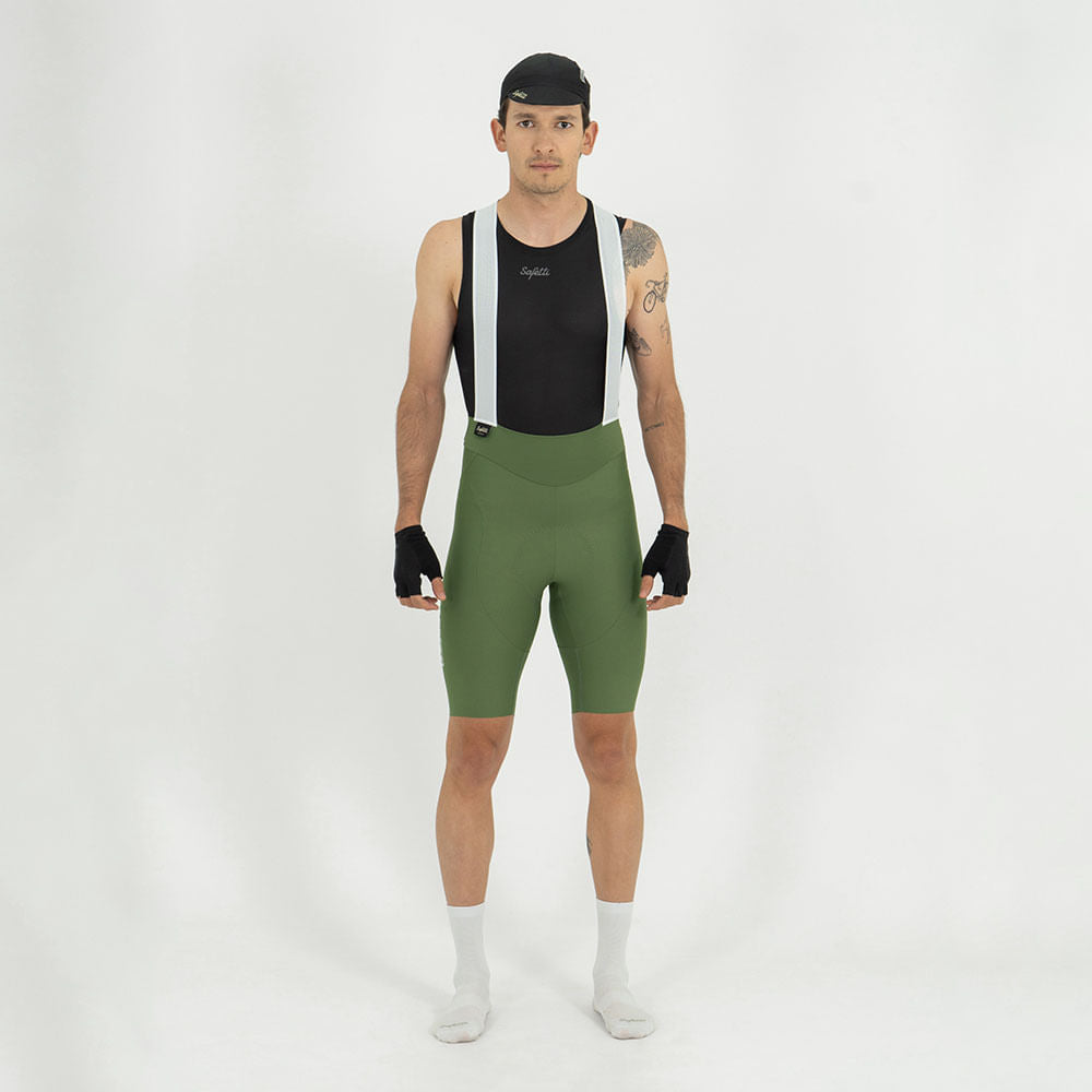 GIRONA OLIVE BIB SHORTS WITH STRAP FOR MEN