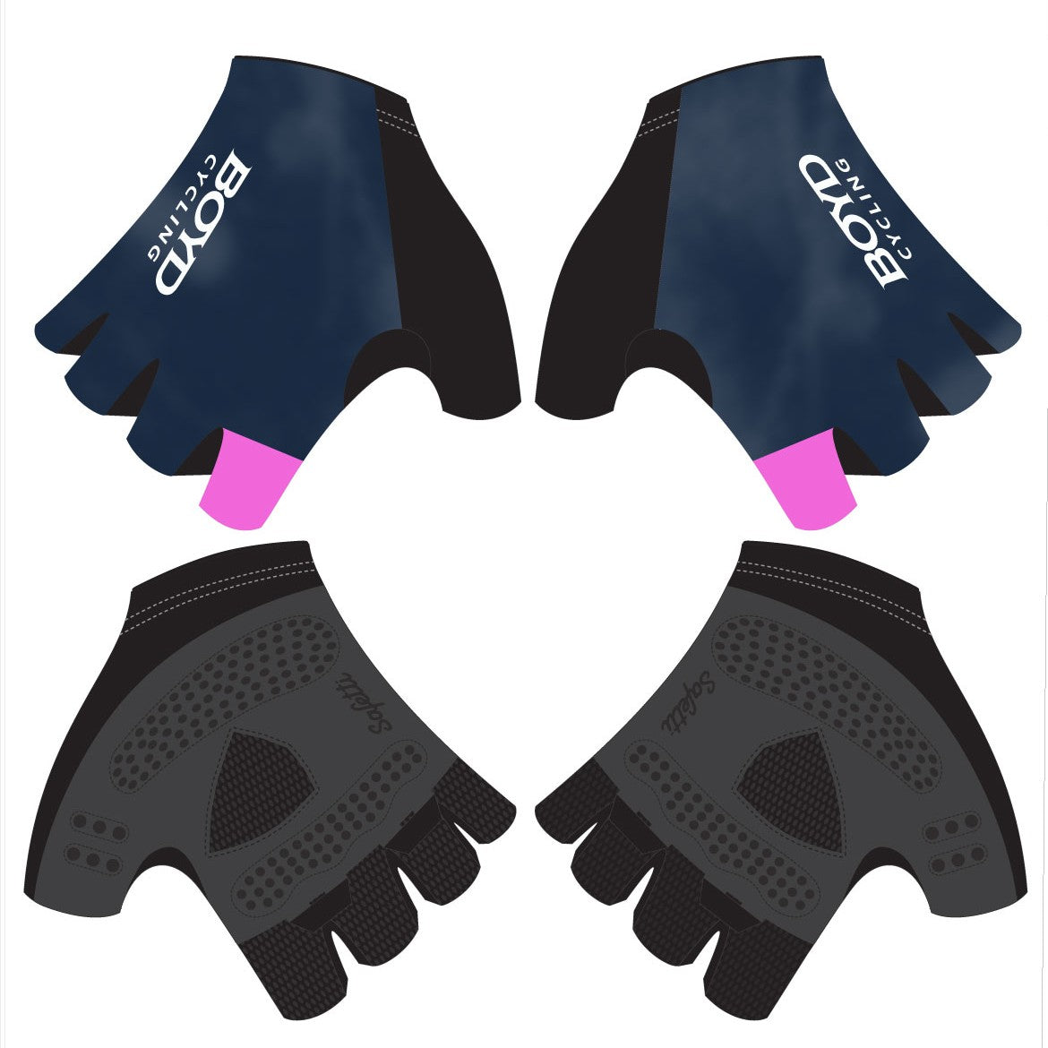 BC'26 - Short Finger Cycling Gloves Black. Unisex