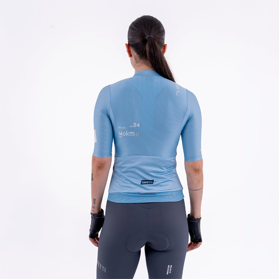 SOLID BLU AURA WOMEN’S SHORT SLEEVE CYCLING JERSEY
