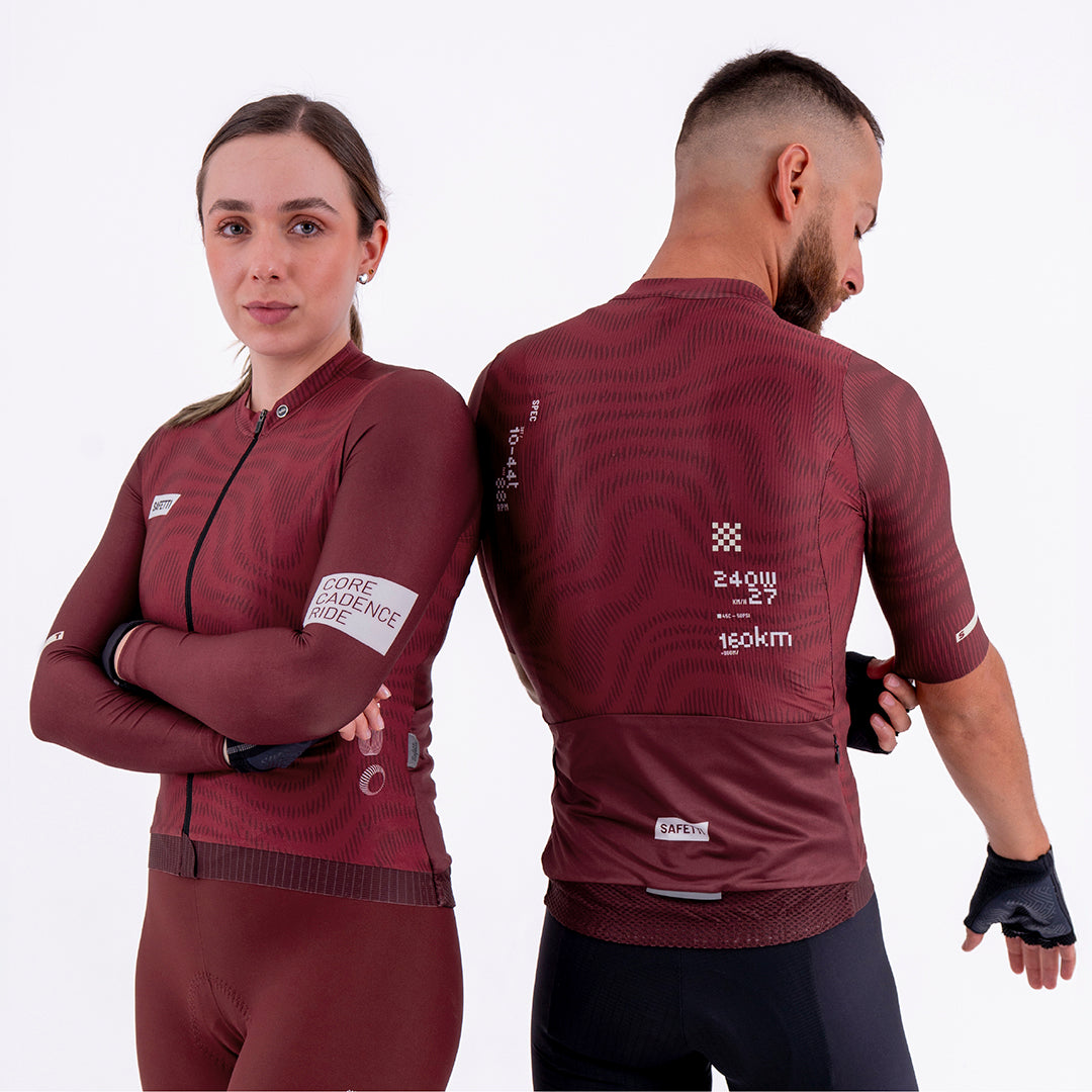 PLUMWIME BURGUNDY MEN’S SHORT SLEEVE CYCLING JERSEY