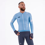 SOLID BLUE AURA MEN’S LONG SLEEVE CYCLING JERSEY
