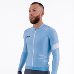 SOLID BLUE AURA MEN’S LONG SLEEVE CYCLING JERSEY