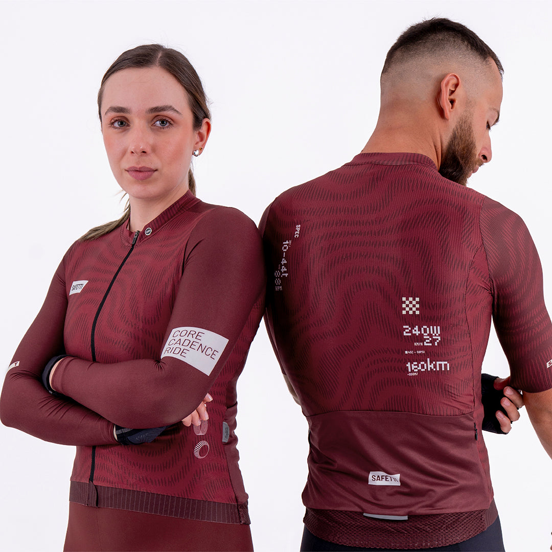 PLUMWIME BURGUNDY WOMEN’S LONG SLEEVE CYCLING JERSEY