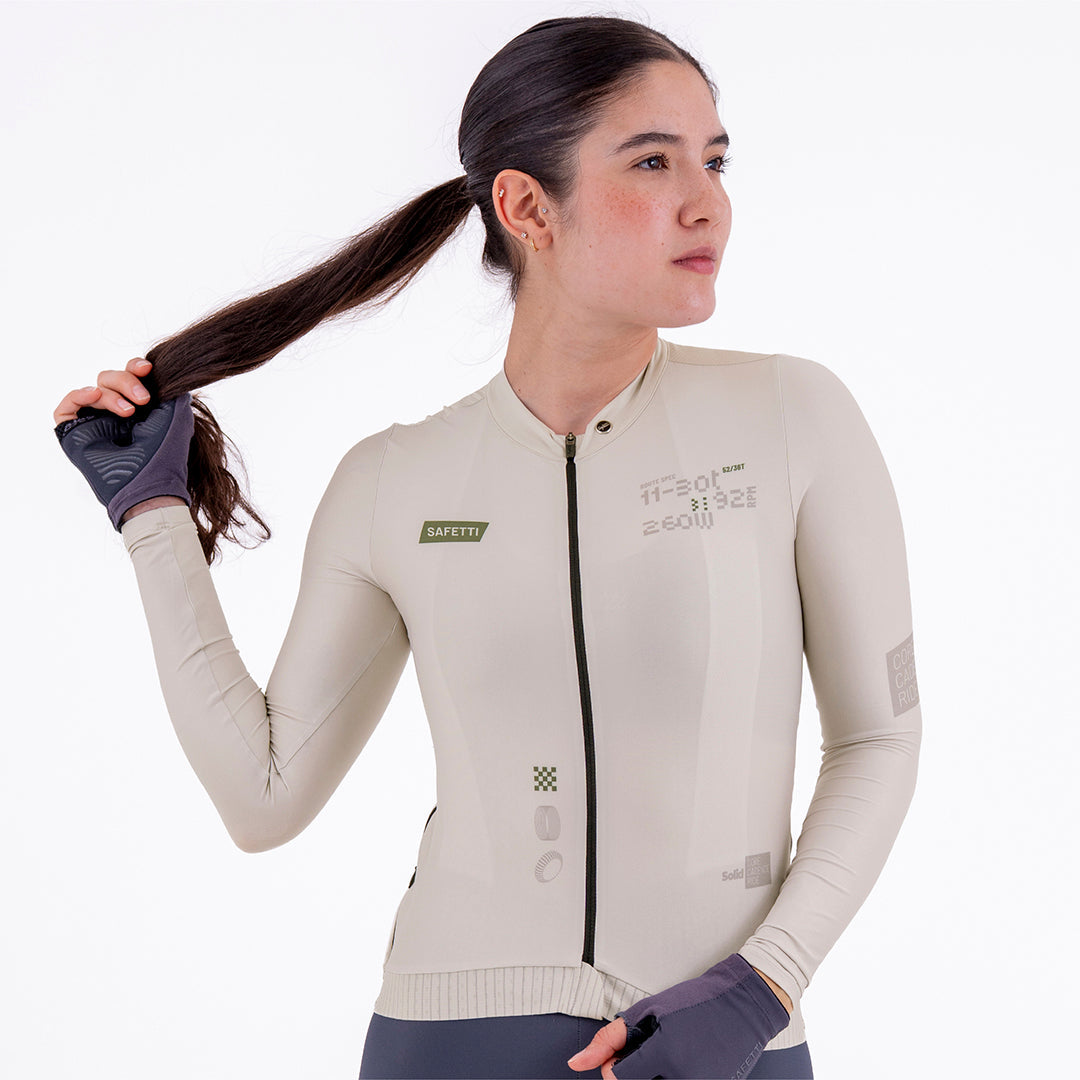 WARM SAND WOMEN’S LONG SLEEVE CYCLING JERSEY