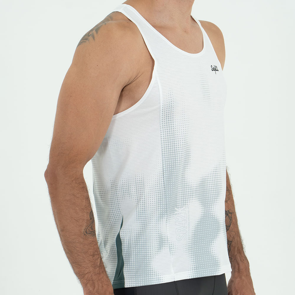 Pre-Order - Speed Project - Diffuse White - Sleeveless Running Tank Top. Men