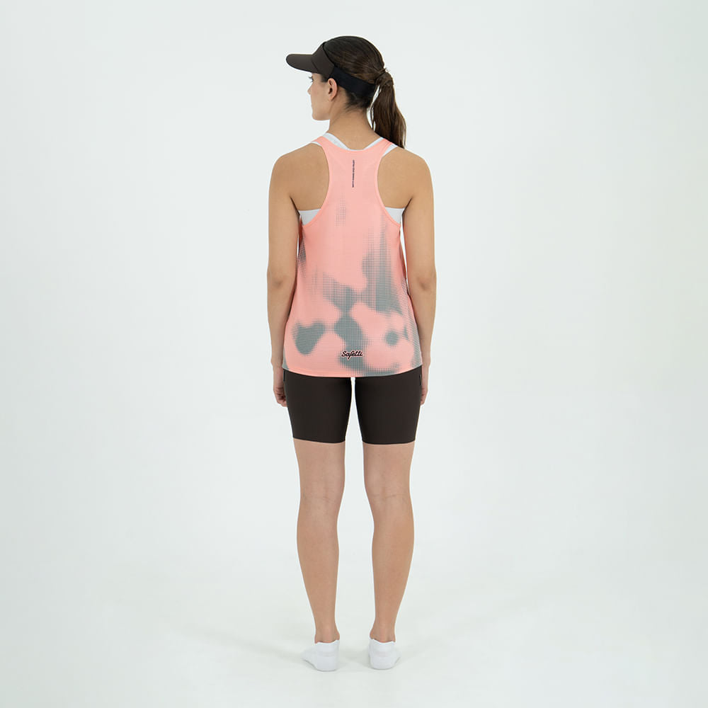 Pre-Order - Speed Project - Diffuse Salmon - Sleeveless Running Tank Top. Women