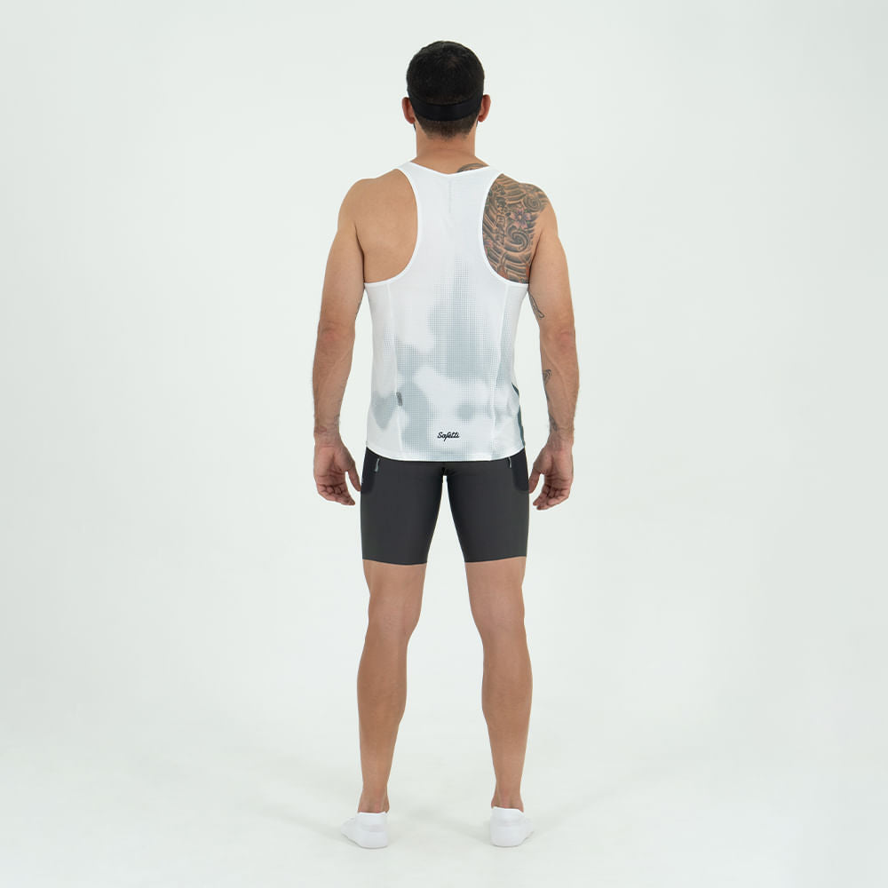 Pre-Order - Speed Project - Diffuse White - Sleeveless Running Tank Top. Men
