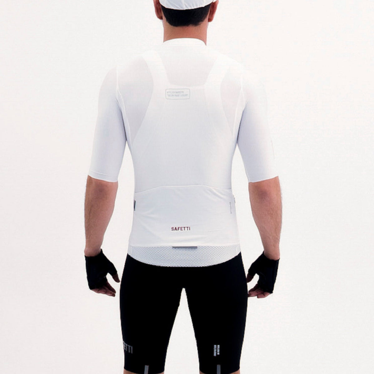 LATITUDE WHITE MEN'S SHORT SLEEVE CYCLING JERSEY