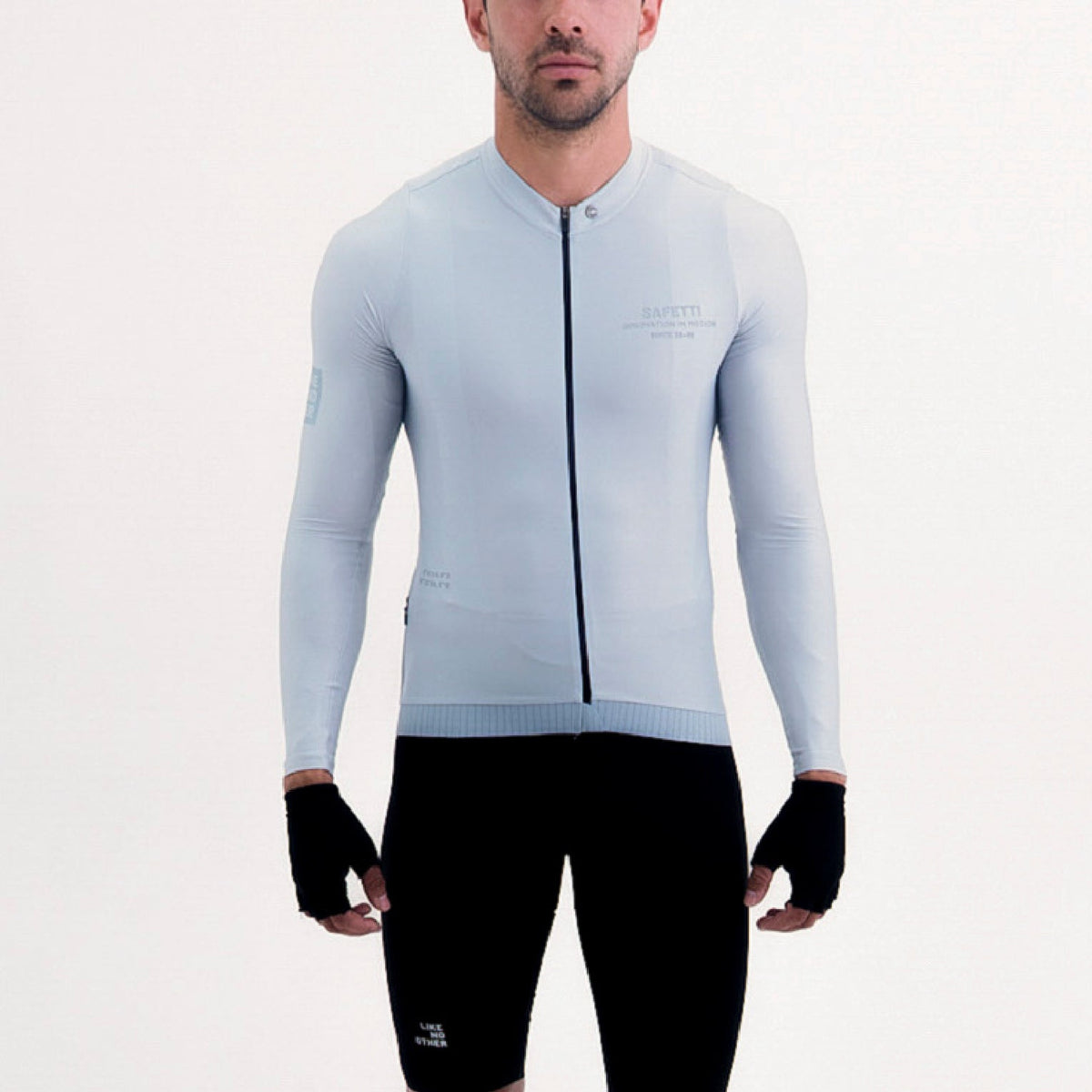 LATITUDE GRAY MEN'S LONG SLEEVE CYCLING JERSEY