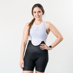 WOMEN'S WHITE CYCLING UNDERJERSEY WITH ARMHOLE SLEEVES