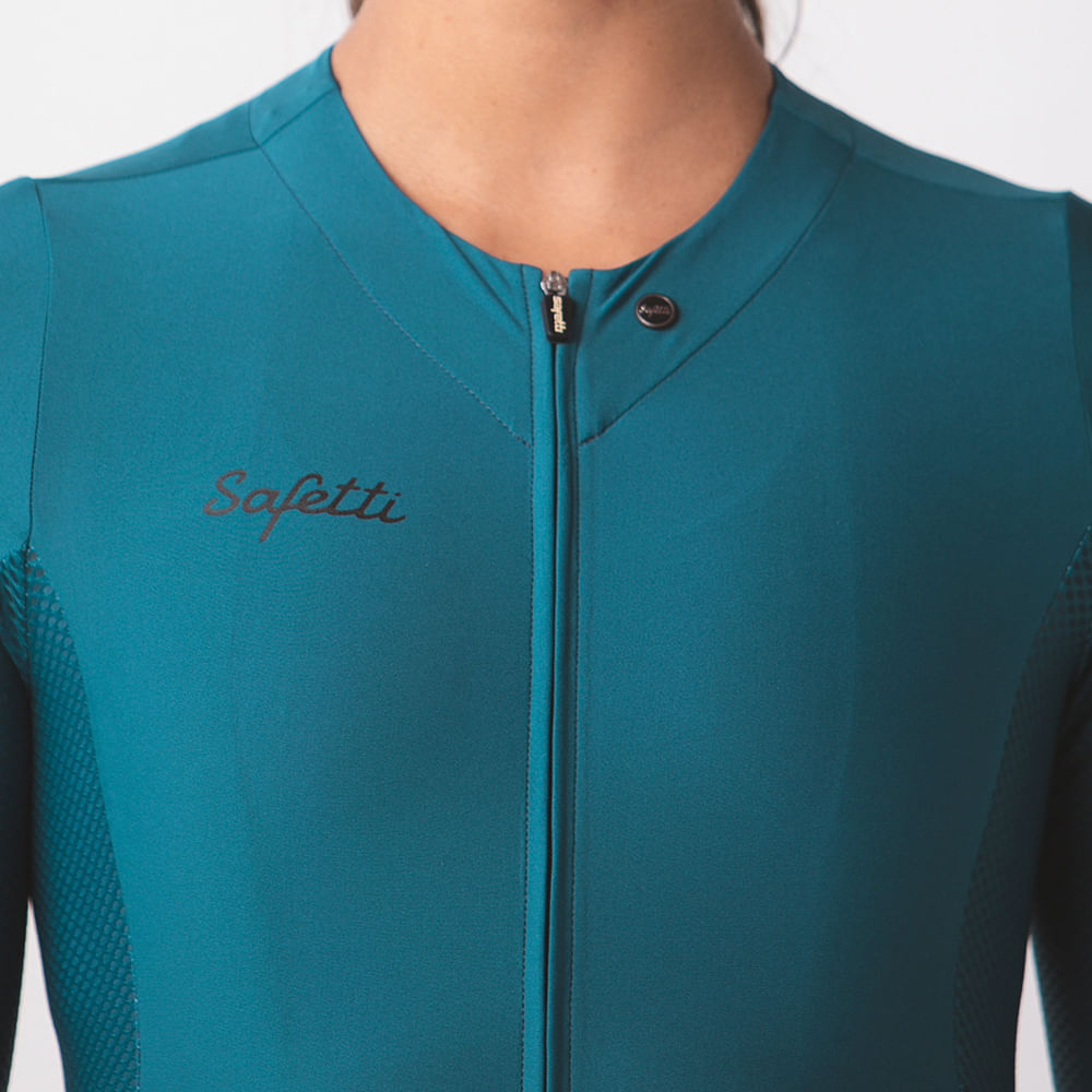 ESSENTIAL COLORS PETROL BLUE WOMEN'S SHORT SLEEVE CYCLING JERSEY
