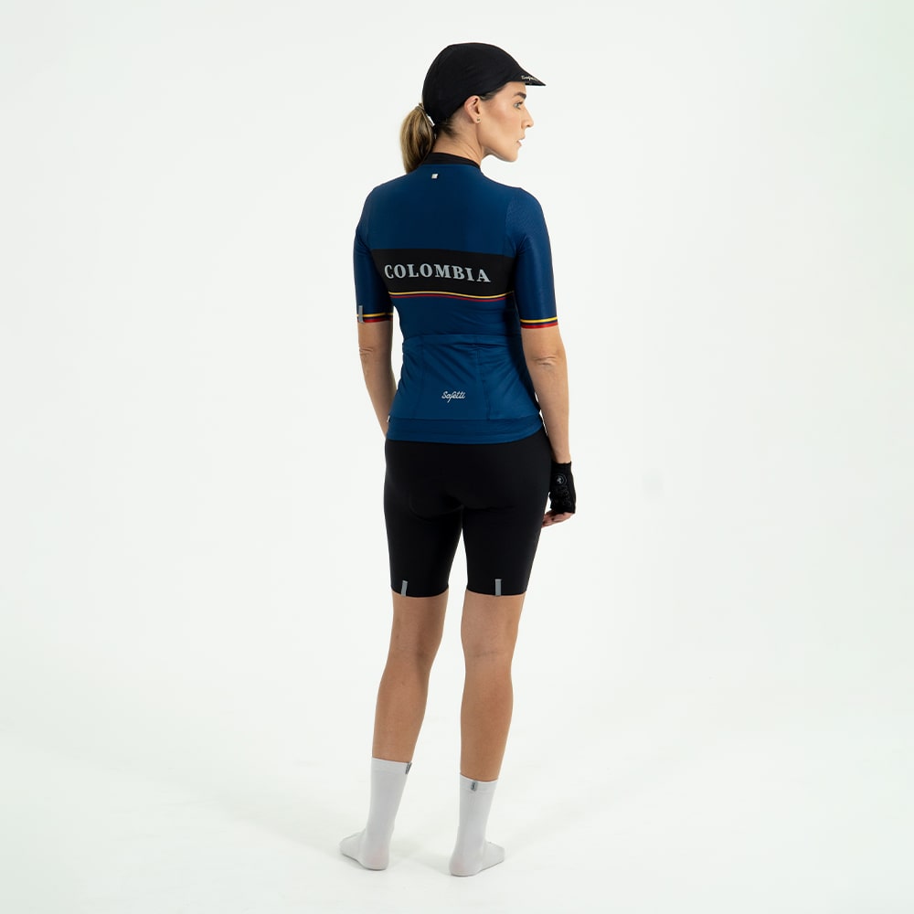 COLOMBIA 24 BLUE WOMEN'S SHORT SLEEVE CYCLING JERSEY