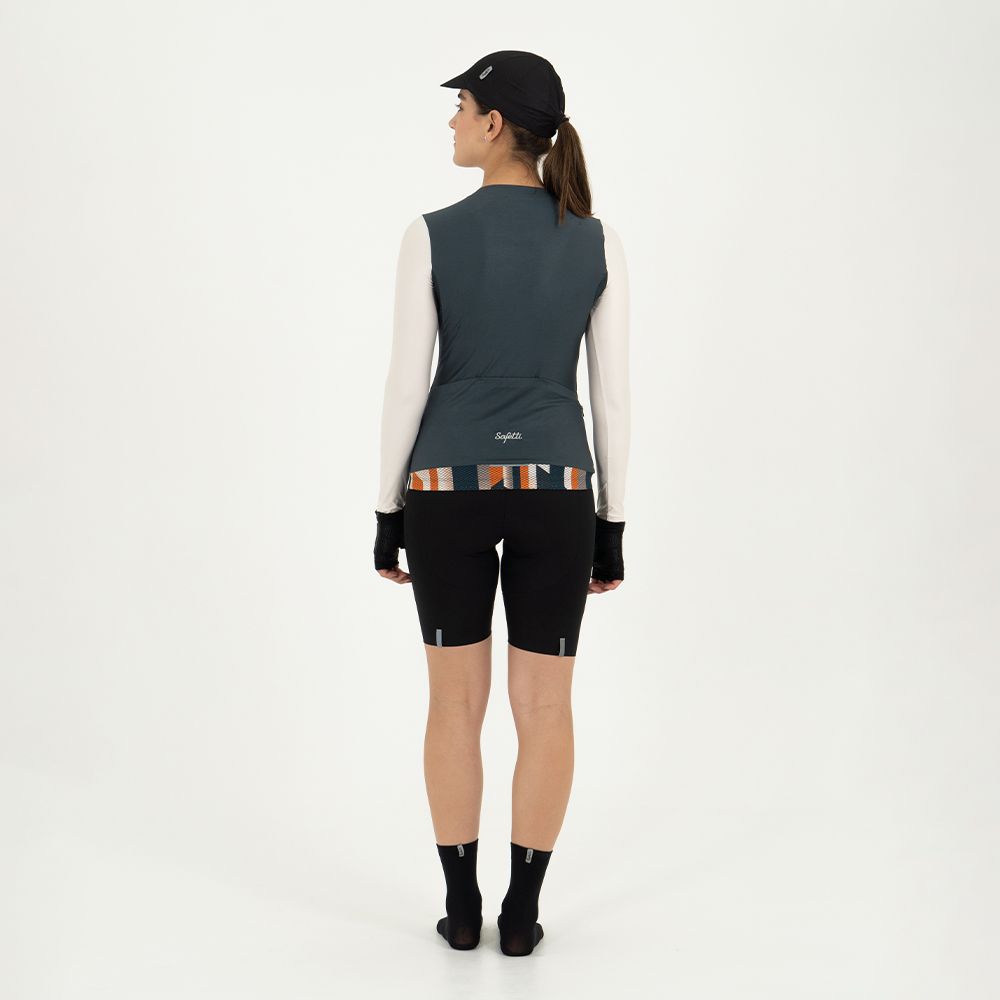 WOMEN'S IVORY GRAY LONG SLEEVE CYCLING JERSEY