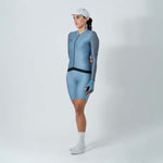 WOMEN'S POWDER BLUE LONG SLEEVE CYCLING JERSEY
