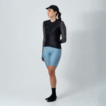 BLACK LONG SLEEVE CYCLING JERSEY FOR WOMEN