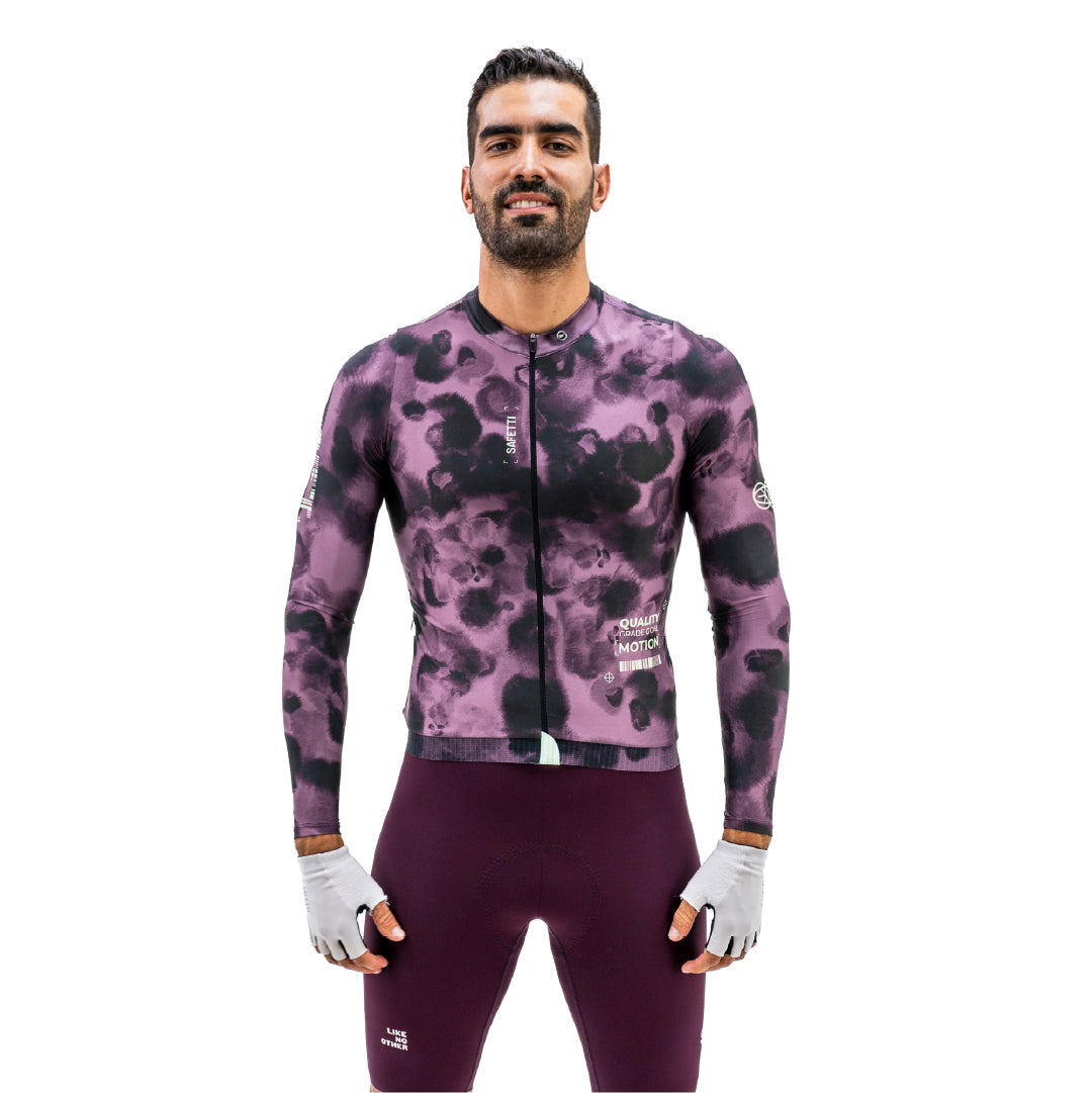 TIDE PLUM MEN’S LONG SLEEVE CYCLING JERSEY