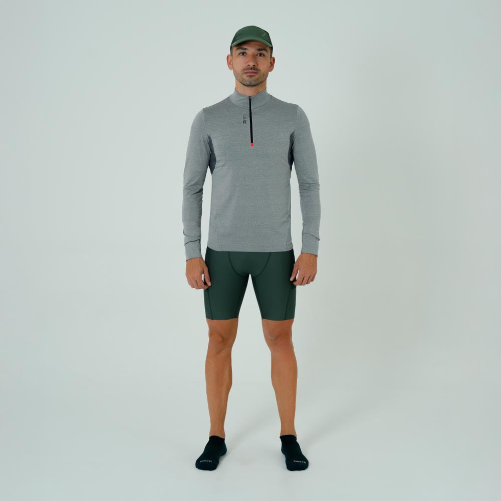 MEN'S ACTIVE GRAY SLEEVE RUNNING T-SHIRT