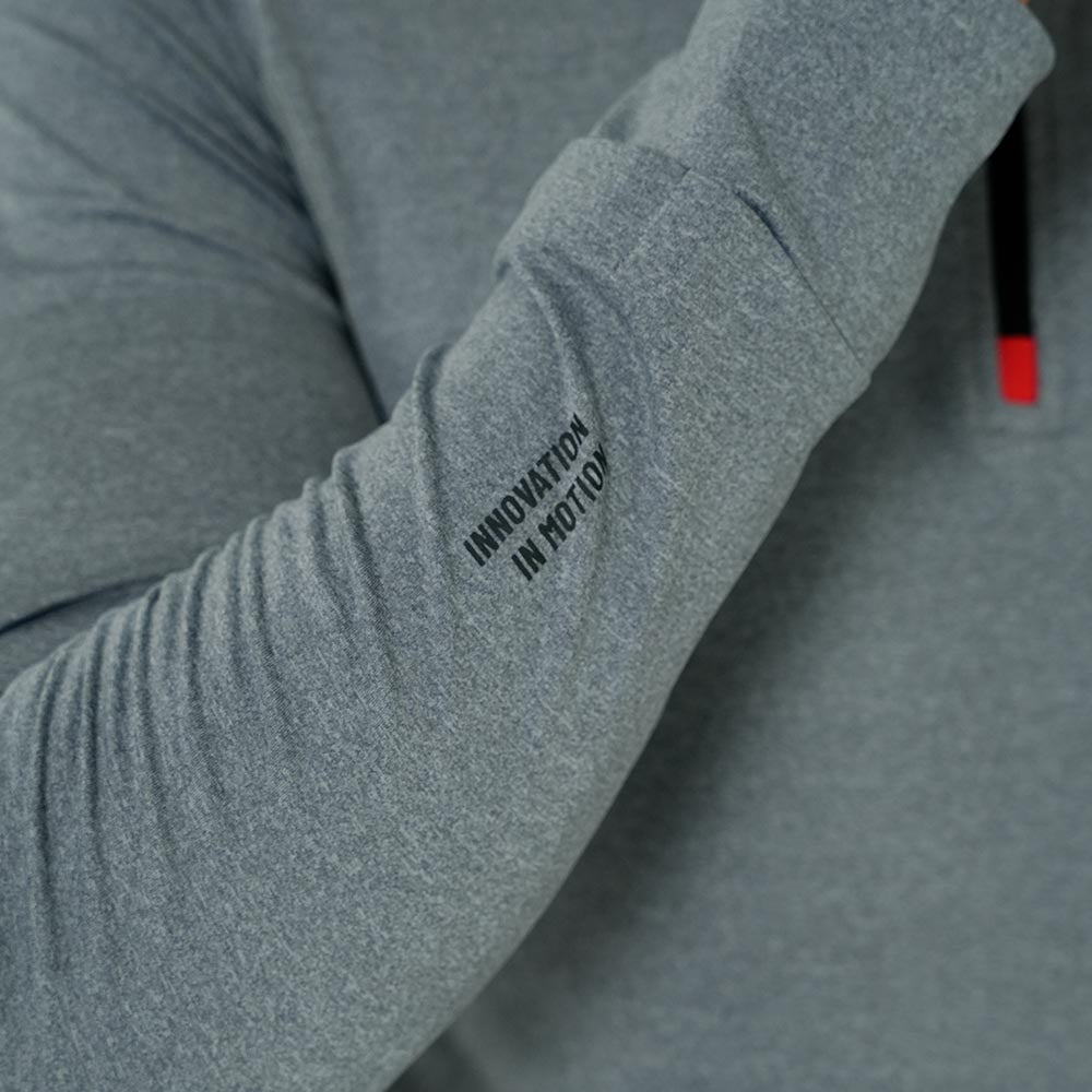 MEN'S ACTIVE GRAY SLEEVE RUNNING T-SHIRT