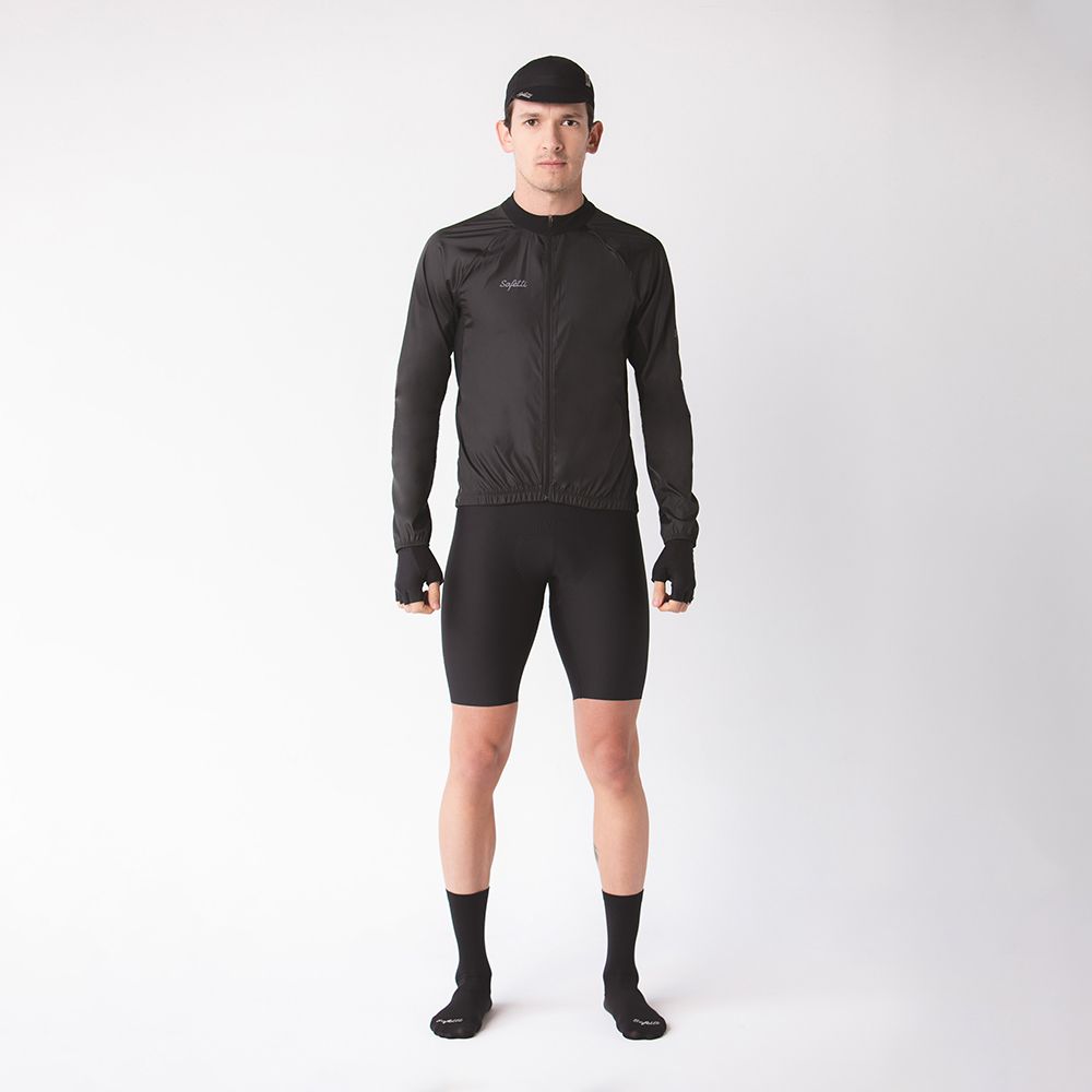 AQUALITE BLACK CYCLING JACKET FOR MEN