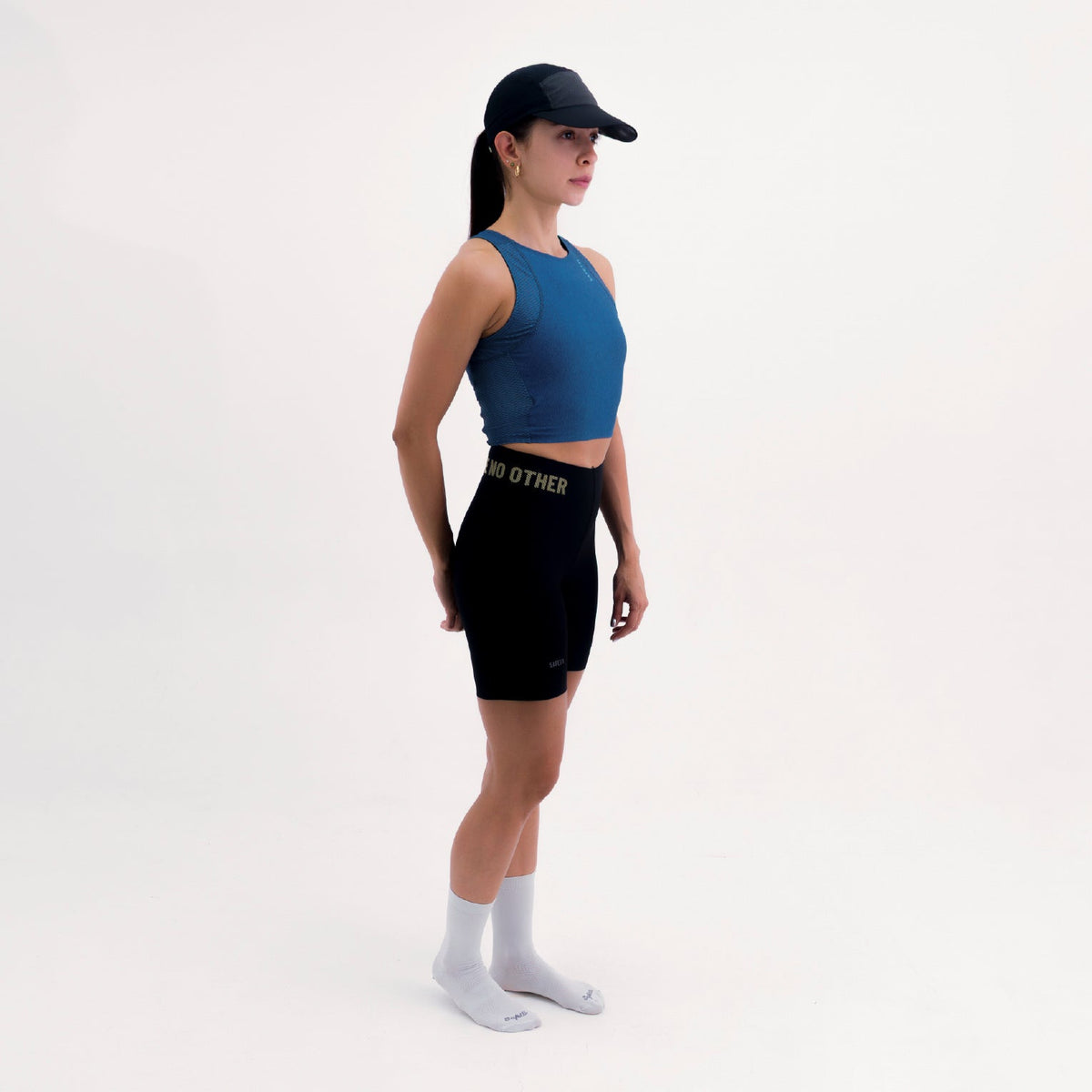 POCKET BLUE WOMEN'S RUNNING & PADEL CROP TOP