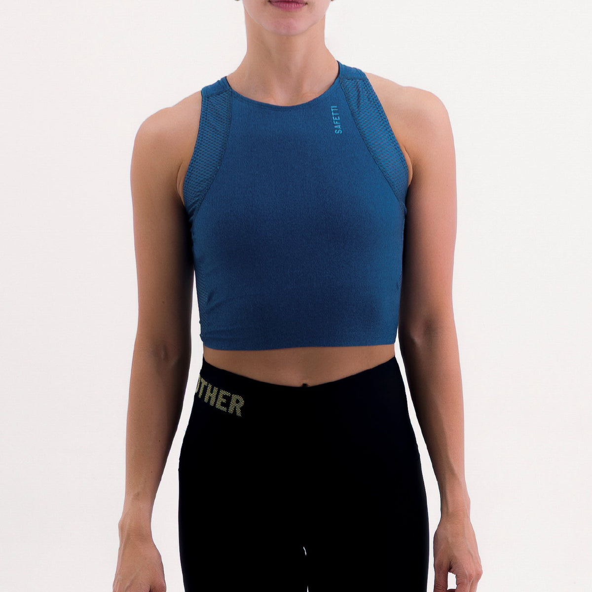 POCKET BLUE WOMEN'S RUNNING & PADEL CROP TOP