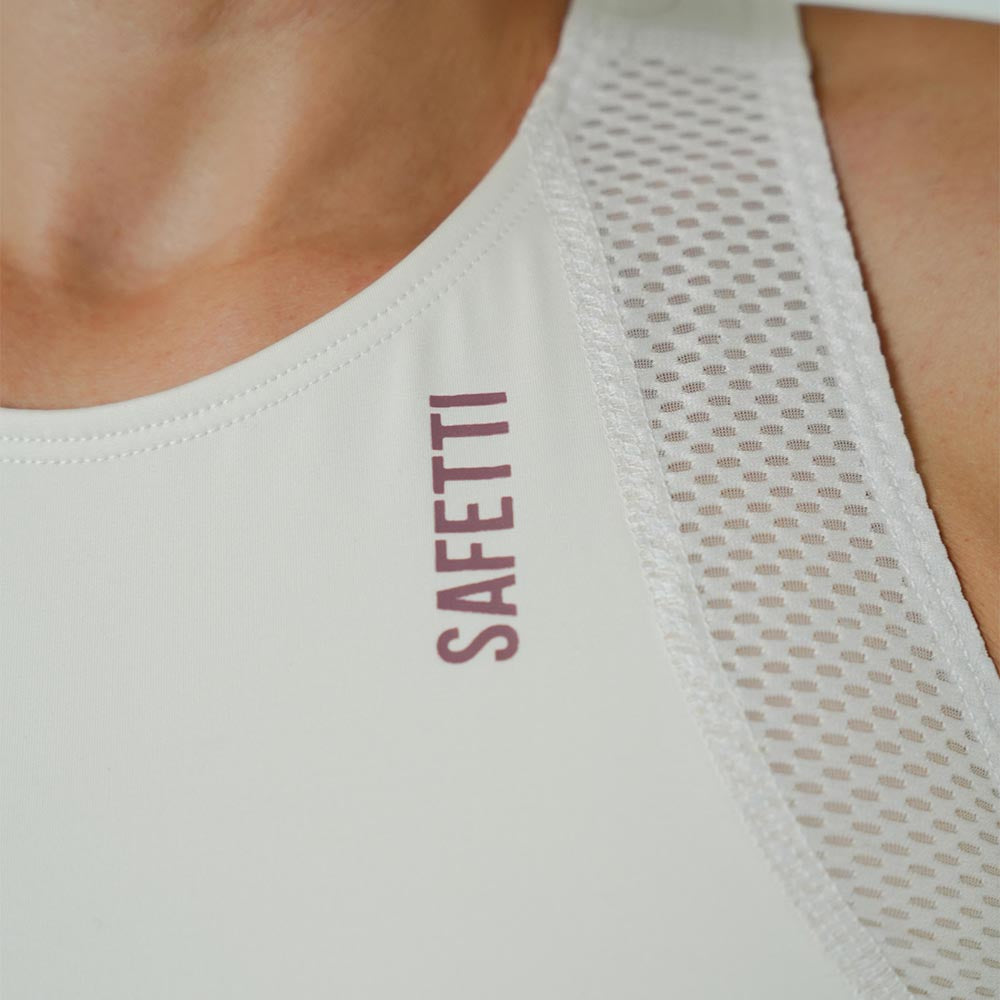 RUNNING/PADEL POCKET IVORY TOP FOR WOMEN