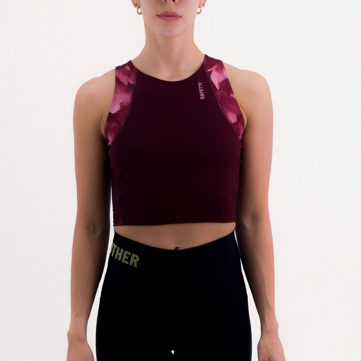 POCKET WINE WOMEN'S RUNNING & PADEL CROP TOP
