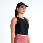 RUNNING/PADEL POCKET BLACK TOP FOR WOMEN