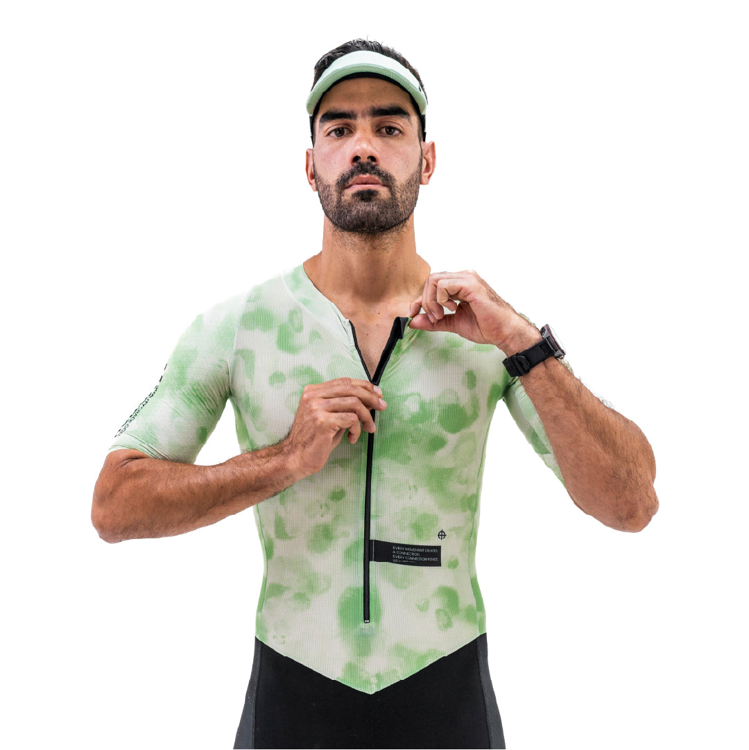 KONA TIDE GREEN MEN’S SHORT SLEEVE TRIATHLON SUIT