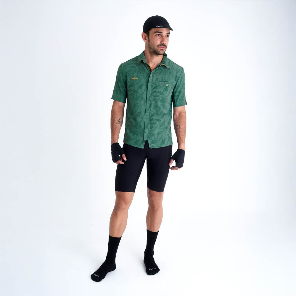 OUTLAND GREEN SHORT-SLEEVE CYCLING SHIRT FOR MEN