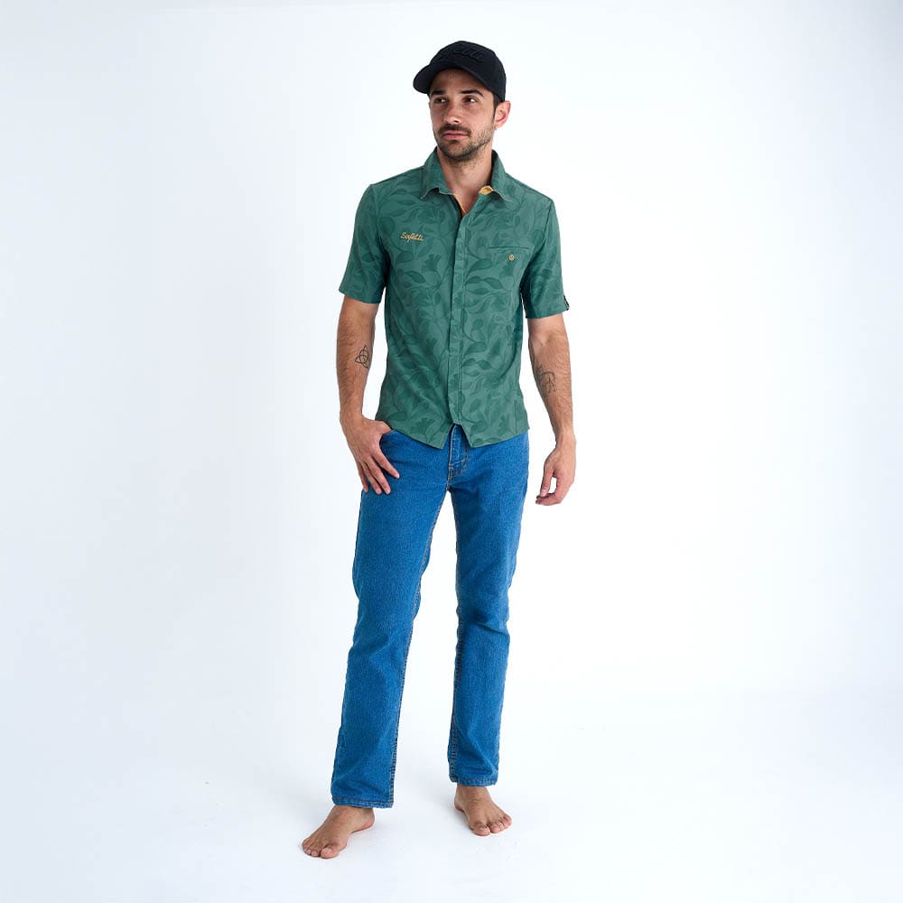OUTLAND GREEN SHORT-SLEEVE CYCLING SHIRT FOR MEN
