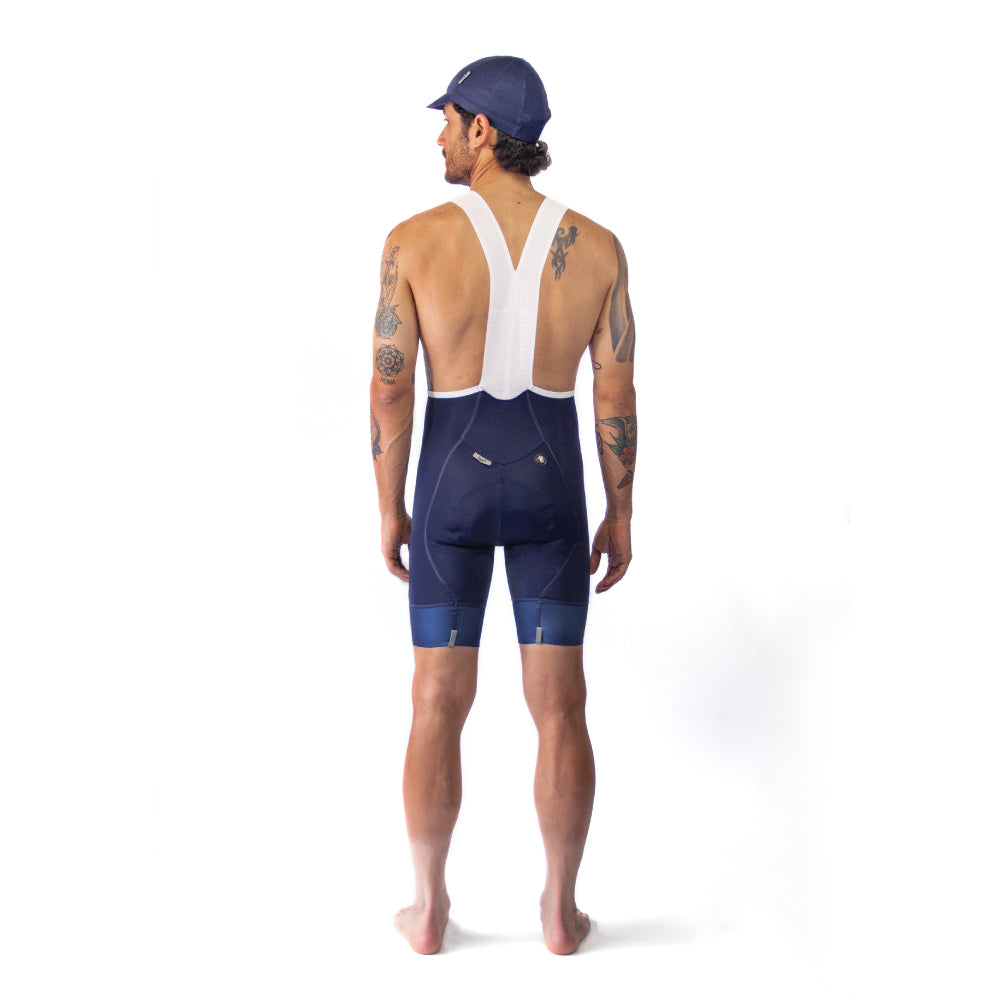 MEN'S BLUE BIB SHORTS WITH NAPLES STRAP