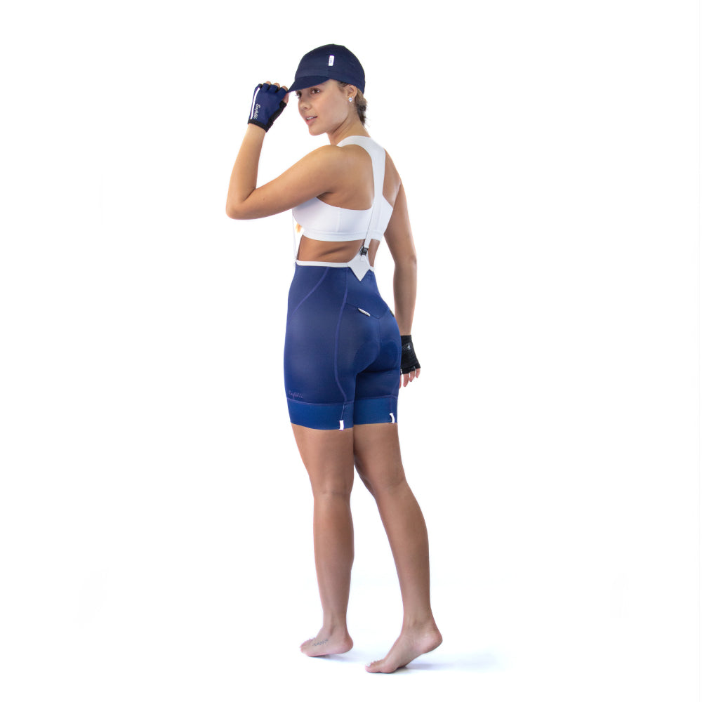 BLUE WOMEN'S BIB SHORTS WITH NAPLES STRAP